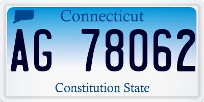 CT license plate AG78062