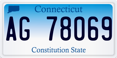 CT license plate AG78069