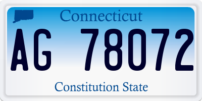 CT license plate AG78072