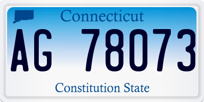 CT license plate AG78073