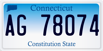CT license plate AG78074