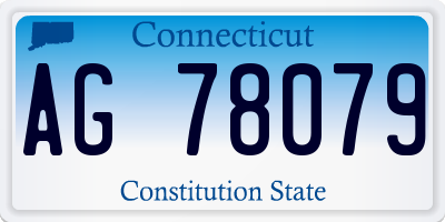 CT license plate AG78079