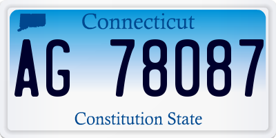 CT license plate AG78087