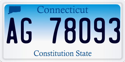CT license plate AG78093