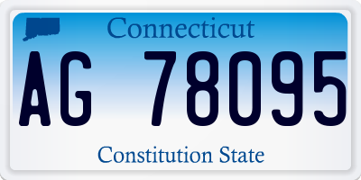 CT license plate AG78095