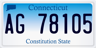 CT license plate AG78105