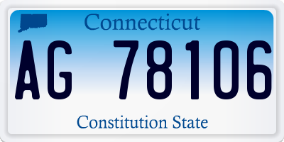 CT license plate AG78106