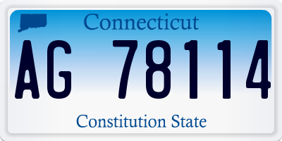 CT license plate AG78114