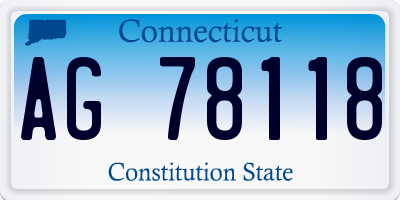 CT license plate AG78118