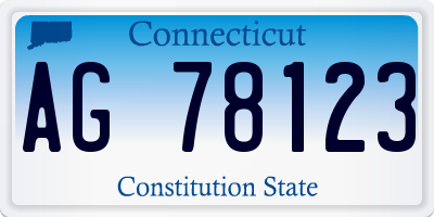 CT license plate AG78123