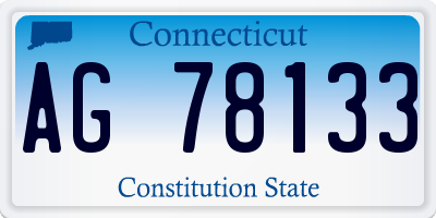 CT license plate AG78133
