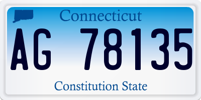 CT license plate AG78135