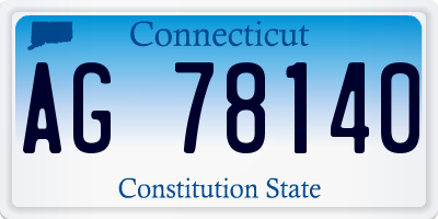 CT license plate AG78140