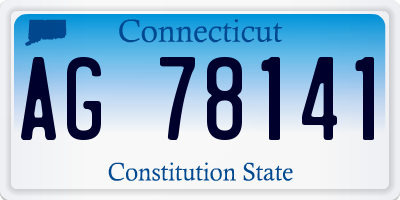 CT license plate AG78141