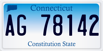 CT license plate AG78142