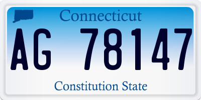 CT license plate AG78147