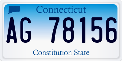 CT license plate AG78156