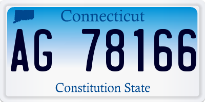 CT license plate AG78166