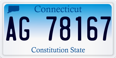 CT license plate AG78167