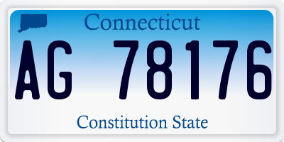 CT license plate AG78176