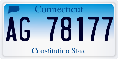 CT license plate AG78177