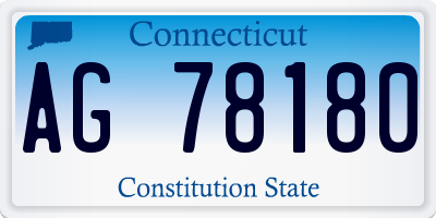 CT license plate AG78180