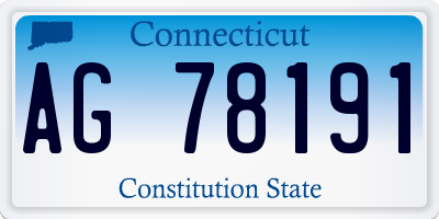 CT license plate AG78191