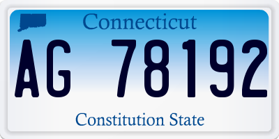 CT license plate AG78192