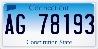CT license plate AG78193