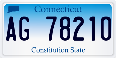 CT license plate AG78210