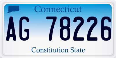 CT license plate AG78226