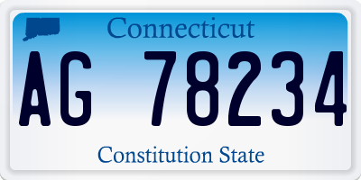 CT license plate AG78234