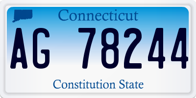 CT license plate AG78244