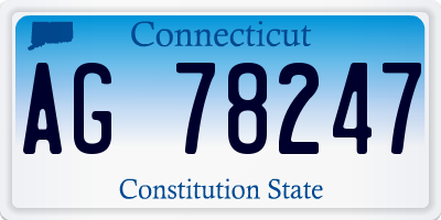 CT license plate AG78247