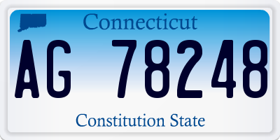 CT license plate AG78248