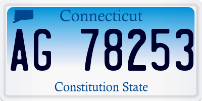 CT license plate AG78253