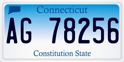 CT license plate AG78256