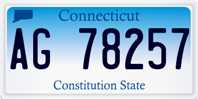 CT license plate AG78257