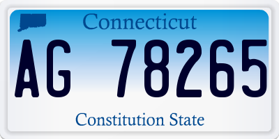 CT license plate AG78265