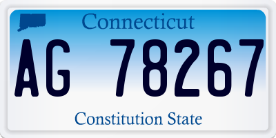 CT license plate AG78267