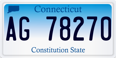 CT license plate AG78270