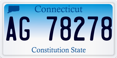 CT license plate AG78278