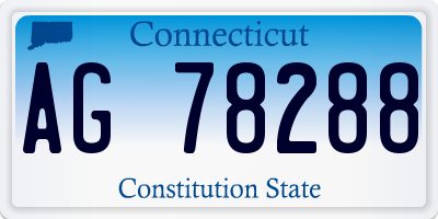 CT license plate AG78288