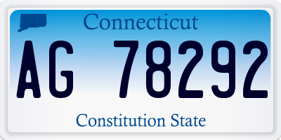 CT license plate AG78292