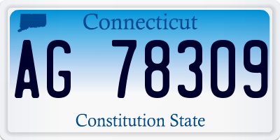 CT license plate AG78309