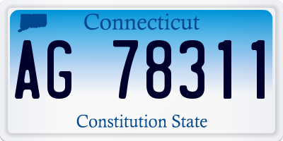 CT license plate AG78311