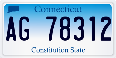 CT license plate AG78312