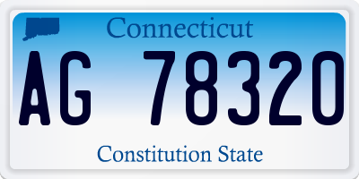 CT license plate AG78320
