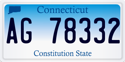 CT license plate AG78332