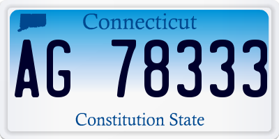 CT license plate AG78333